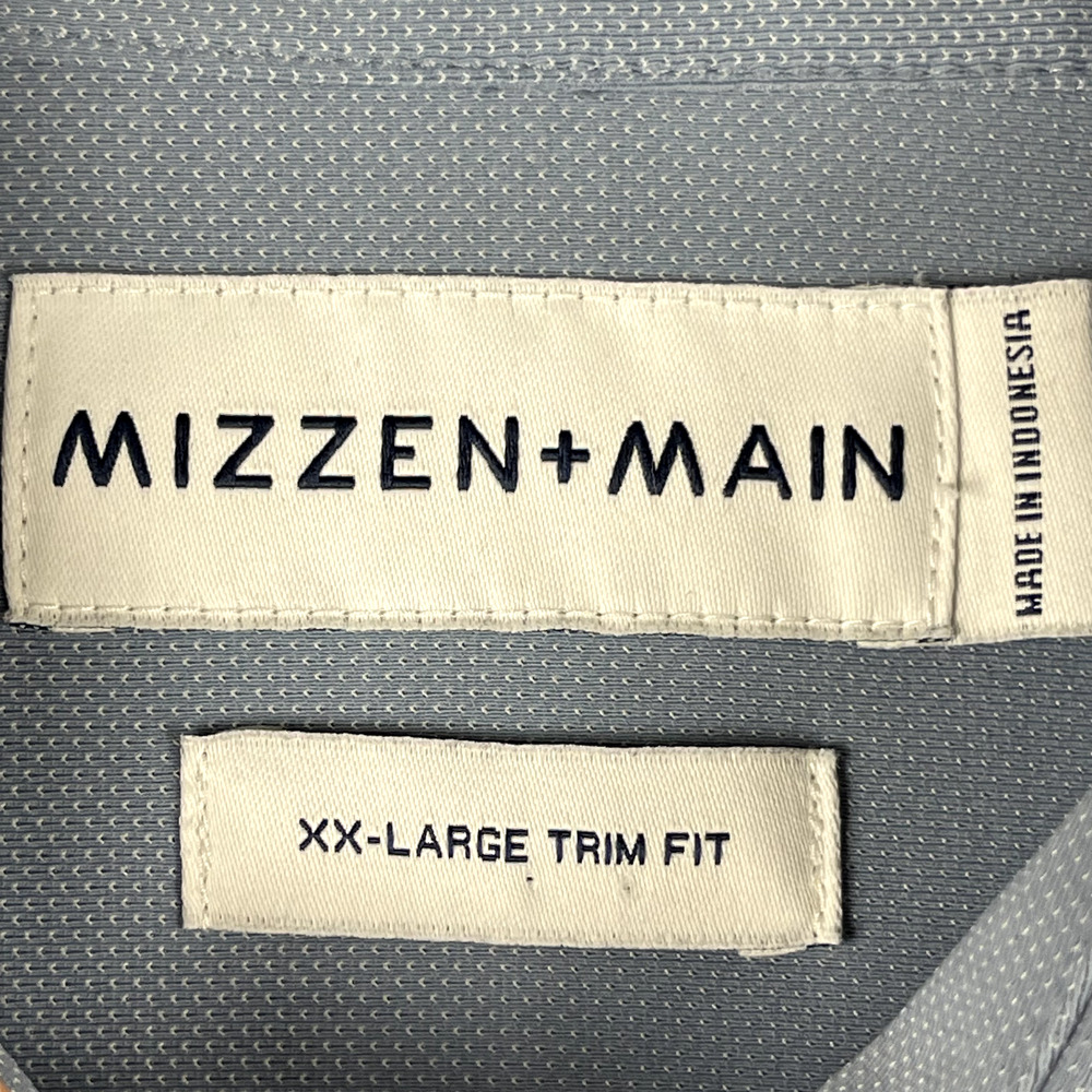 Mizzen Main Bryant Trim Fit Dress Shirt Mens XXL Blue Long Sleeve Button Up - Picture 4 of 15